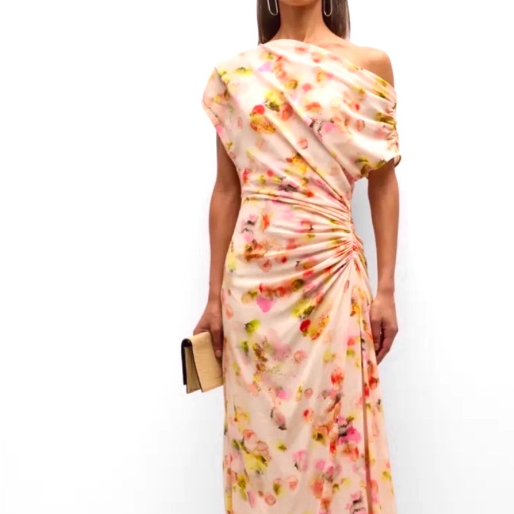 A.L.C. Floral Blush, Orange & Pink One Shoulder dress or Gown size 6